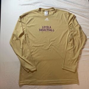 Layola Basketball Adidas XL Yellow Long Sleeve Tshirt NCAA polyester